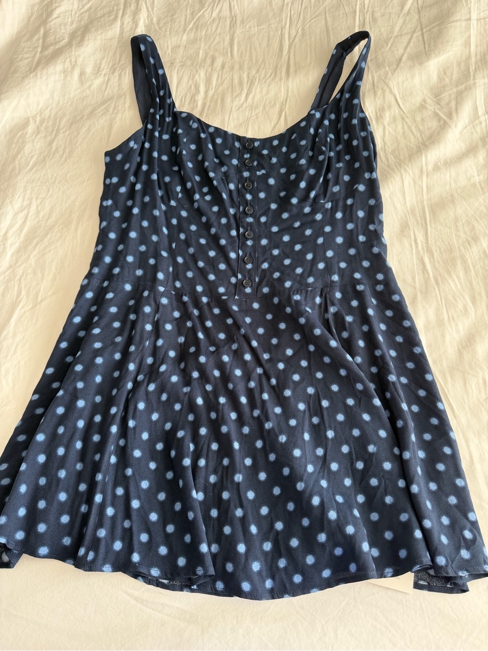 NWT Reformation Valencio Polka Dot Mini Dress - Picture 2 of 11
